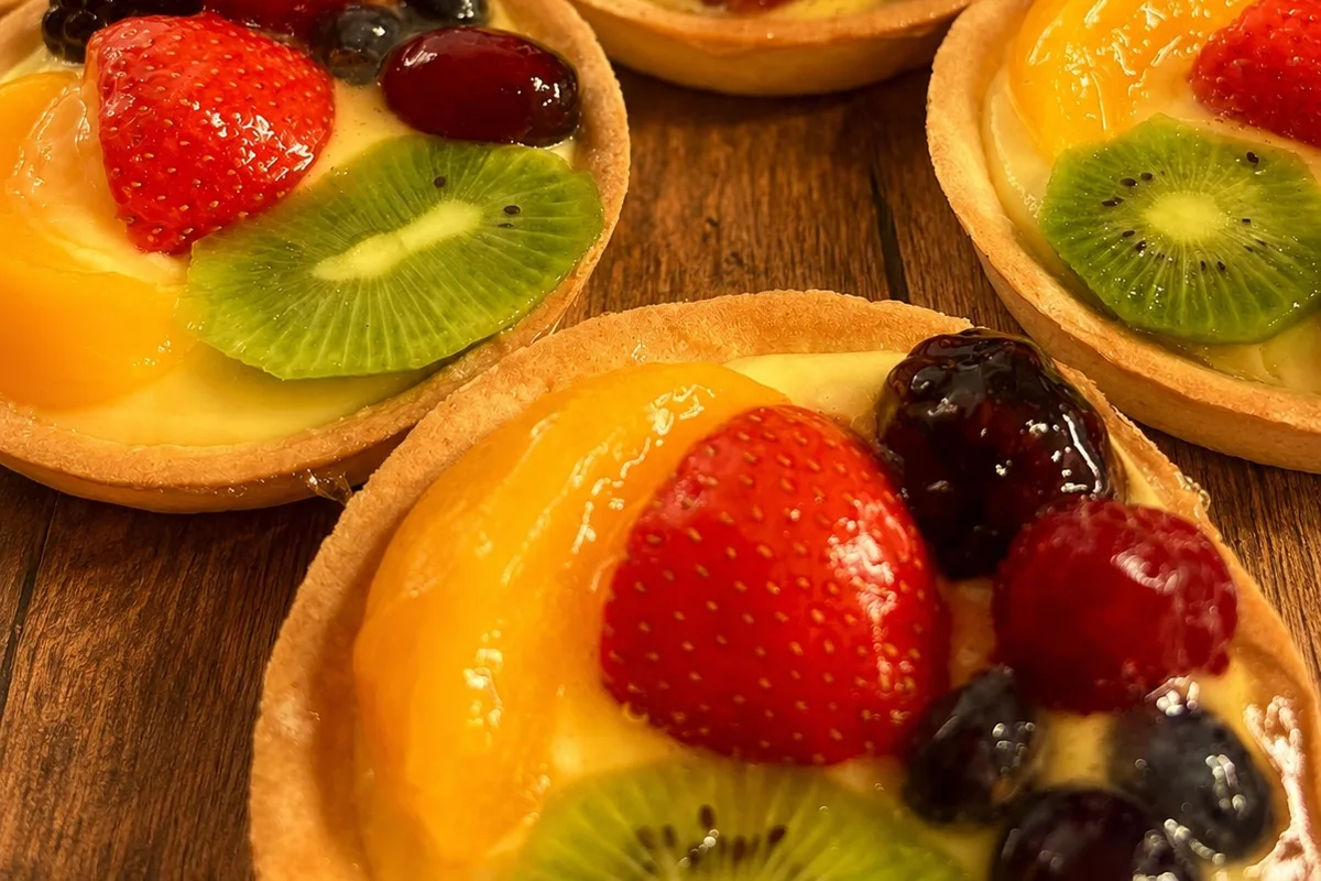 Fresh fruit tarts from the Wedges patisserie counter