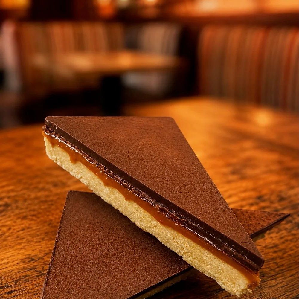 Chocolate millionaire slices from Wedges Bakery